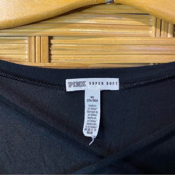 PINK Victoria's Secret Black oversized supersoft Long Sleeve Blouse Modal Medium - Picture 8 of 8